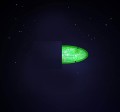 GIGANTIC, Bright Green Saucer enters black portal image 950